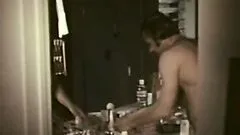 Retro Brunette Babe Masturbates with a Sex Toy Before Getting Fucked