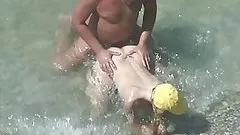 Voyeur Mature Couple Fucking on the Beach