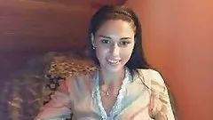 Stunning Brunette Russian Babe Strips in Front of a Webcam