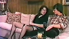 Horny Lesbians Get a Double Penetration and a Creampie in a Hot Vintage Fuck