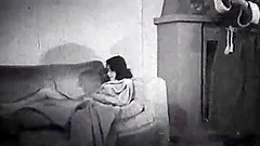 Horny Lesbian Babe Gets a Vintage Sybian From Santa - Retro Porn Scene