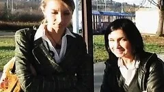 Sexy Babes Flash Their Jugs and Their Pussies in Public