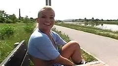 Bored Blonde Slut with a Round Rack Shoots Outdoor Reality Porn Video