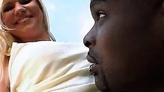 Yasmine Gold Sucks a Big Black Cock Outdoors and then Gets Fucked