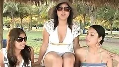 CFNM Outdoors Party Ends Up with Facial