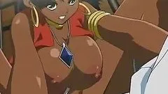 Animated Ebony Babe with Huge Boobs gets Fucked in Interracial Threesome