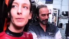 Pink labia close up of naive brunette