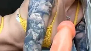 Big boobs webcam slut toys her asshole