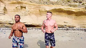 Hardcore interracial gay sex between two handsome best friends