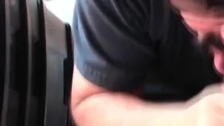 Cock hungry gloryhole DILF sucks dick