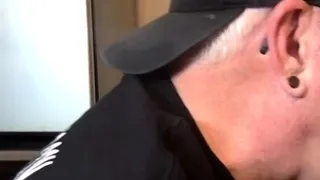 Homemade gloryhole BJ DILF sucks cock