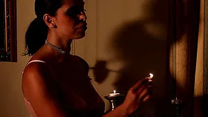 Erotic lovemaking in the bedroom with busty wife Kira Queen