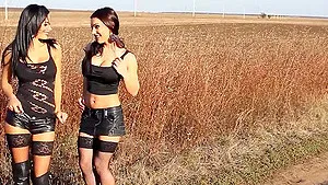 Babes in stockings play with anal beads - Honey Demon & Shalina Devine