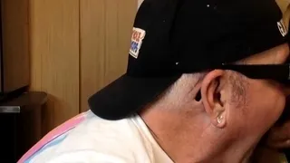 Gloryhole amateur DILF blows cock