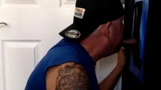 Gloryhole homemade DILF throats cock