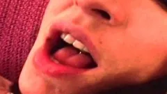 Pink labia close up of naive brunette