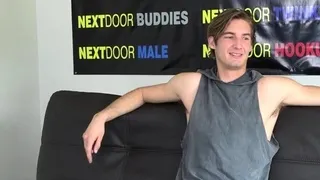 Handsome hairy stud wanks on casting