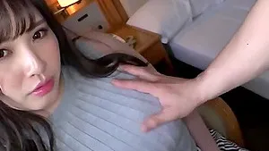 Sexy Japanese wife Fujishiro Momone gives a sloppy blowjob in POV