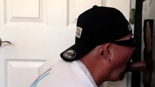 Gloryhole oral DILF in jockstrap fucked