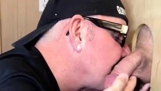 Homemade gloryhole BJ DILF swallows cum