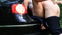 Masturbating Stranger's Public Sex with a Redhead