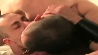 Creampie studs fuck each other in 3some