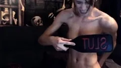 Cute amateur brunette naughty in solo jerking show on camera