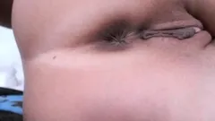 Extreme close up on her pussy taking toys