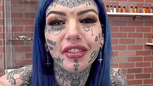 Amber Luke gets a new nose tattoo