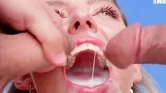 Amateur brunette teen blowjob and cumshot