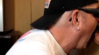 Gloryhole amateur DILF sucks rod