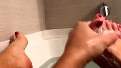 Close up foot fetish on cam