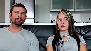 Skinny babe Valeria gets her pussy drilled hard from behind