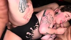 Hot brunette big boobs toying pink pussy