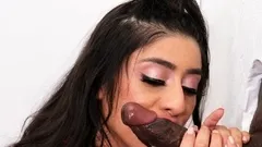 Brunette and blonde slut shares big cock hardcore