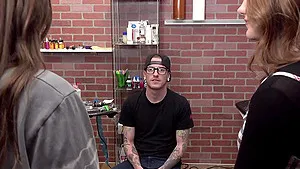 White twins get tattoos then suck a big dick