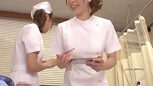 Lucky man gets his dick pleasured by two kinky Asian nurses