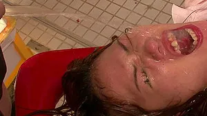 Miu got covered with hot piss while having hard