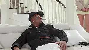 Interracial threesome with DP for cock hungry blondie Adira Allure