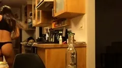 Erotic striptease with busty dream babe in lingerie