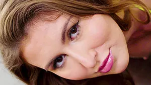 Rough face fucking ends with a messy facial for Paige Owens