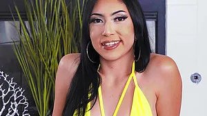 Slutty chick Judy Jolie gets her face rough fucked by a stud