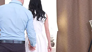 Quickie fucking on the sofa with skinny Russian teen Nika Charming