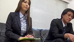 Japanese secretary drops her panties to ride during a meeting