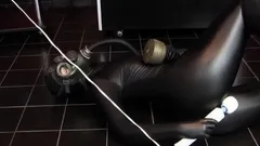 Amateur lalin girl toying her holes