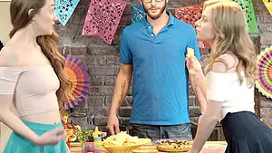 Incredible FFM 3-way with skinny babes Anya Olsen & Samantha Hayes