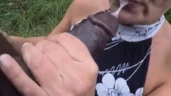 bbc throatfuck in wood part-1