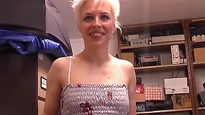 Nasty blonde slut Columbia takes off her panties to piss in outdoors