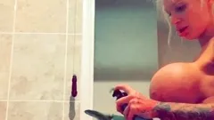 Blonde With Natural Big Boobs Loves Putting A Toy In Her