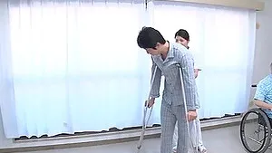 Passionate fucking between a patient and a kinky Japanese nurse